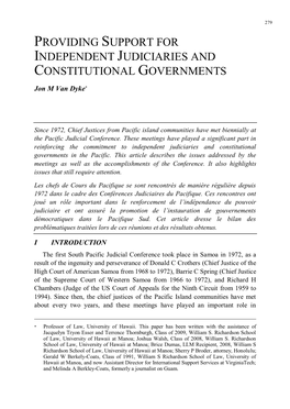 The South Pacific Judicial Conference Was Formulated in September 1970 by Chief Justice Crothers of the High Court of American Samoa