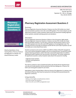 Pharmacy Registration Assessment Questions 3