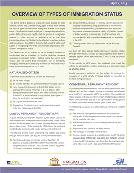 Overview of Types of Immigration Status