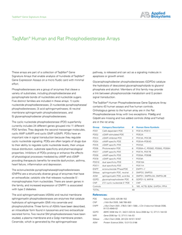 Taqman® Human and Rat Phosphodiesterase Arrays