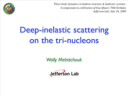 Deep-Inelastic Scattering on the Tri-Nucleons