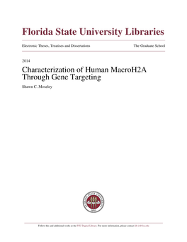 Characterization of Human Macroh2a Through Gene Targeting Shawn C