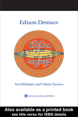 Edison Denisov Contemporary Music Studies