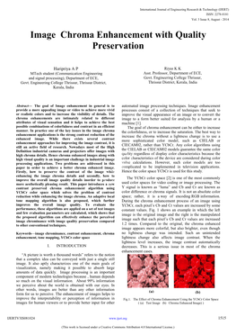 Image Chroma Enhancement with Quality Preservation