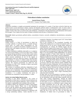 Federalism in Indian Constitution