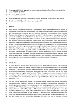 An Untargeted Lipidomic Approach for Qualitative Determination of Latent Fingermark Glycerides 1 Using UPLC‐IMS