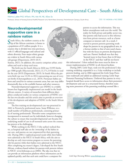 Global Perspectives of Developmental Care - South Africa