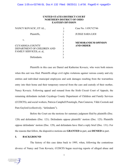 Case: 1:05-Cv-02746-SL Doc #: 132 Filed: 08/25/11 1 of 56. Pageid