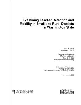 Examining Teacher Retention and Mobility in Small and Rural Districts in Washington State