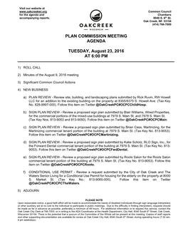 Common Council Meeting Agenda