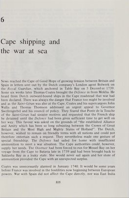 Cape Shipping and the War at Sea