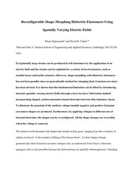 Reconfigurable Shape-Morphing Dielectric Elastomers Using