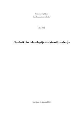 Gradniki in Tehnologije V Sistemih Vodenja