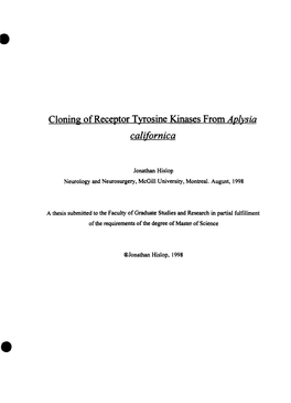 Cloning of Receptor Tyrosine Kinases from Anvsia