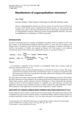 Recollections of Organopalladium Chemistry*