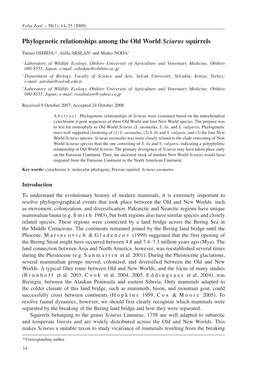 Phylogenetic Relationships Among the Old World Sciurus Squirrels