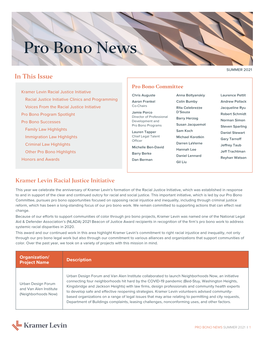 Pro Bono News: Summer 2021