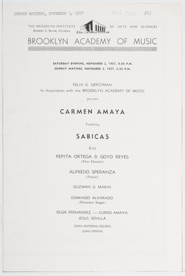 Academy of Music Carmen Amaya Sabicas