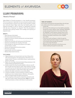 UJJAYI PRANAYAMA “Breath of Victory”