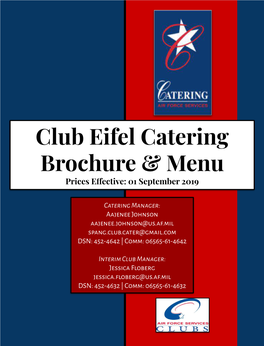 Club Eifel Catering Brochure & Menu