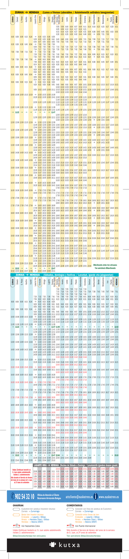 Page 1 OHARRAK Euskotren-Nen Autobus Linearekin Lotunea: Zumaia