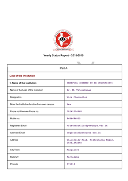 Yearly Status Report - 2018-2019