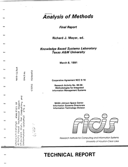 Analysis of Methods TECHNICAL REPORT