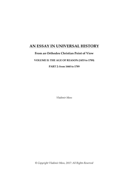 An Essay in Universal History