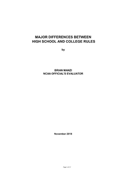 Major Differences Between High School and College Rules