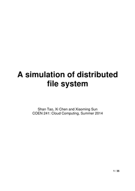 A Simulation of Distributed File System