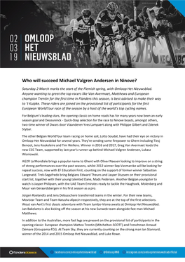 Who Will Succeed Michael Valgren Andersen in Ninove?