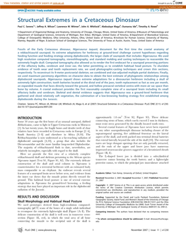 Structural Extremes in a Cretaceous Dinosaur Paul C