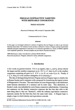 Fregean Subtractive Varieties with Definable Congruence