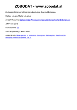 (Hemiptera: Heteroptera: Aradidae) in Miocene Dominican Amber