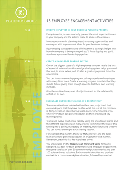 Employee Engagement Activities