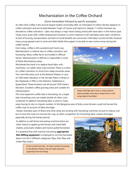 Mechanization in the Coffee Orchard