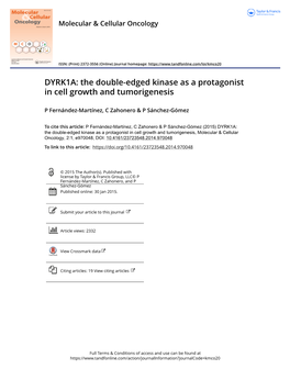DYRK1A: the Double-Edged Kinase As a Protagonist in Cell Growth and Tumorigenesis