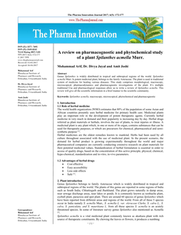 A Review on Pharmacognostic and Phytochemical Study of a Plant