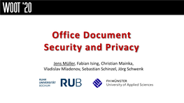 Office Document Security and Privacy