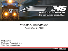 Investor Presentation December 4, 2015