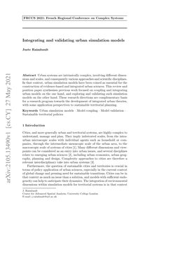 Integrating and Validating Urban Simulation Models 3 Els