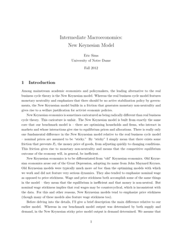 Intermediate Macroeconomics: New Keynesian Model