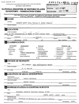 National Register of Historic Places Inventory -- Nomination Form