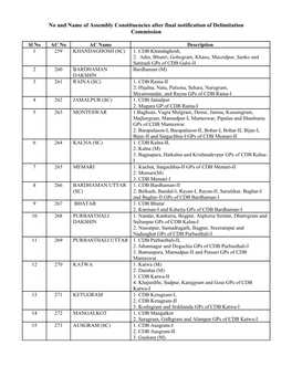 Assembly Constituencies After Delimitation