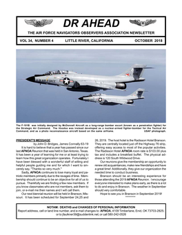 Dr Ahead the Air Force Navigators Observers Association Newsletter