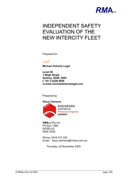 Independent Safety Evaluation of the New Intercity Fleet