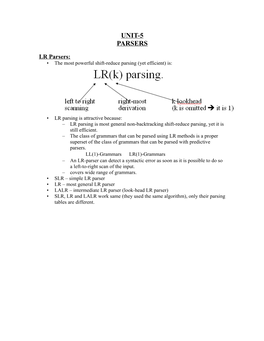 Unit-5 Parsers