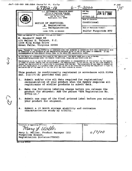 U.S. EPA, Pesticide Product Label, SULFUR FUNGICIDE RTU, 06/07