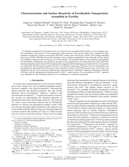 Characterization and Surface Reactivity of Ferrihydrite Nanoparticles Assembled in Ferritin