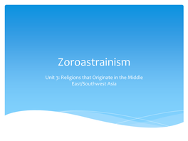 Zoroastrainism